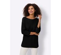 Strickpullover HEINE "Oversized Pullover", Damen, Gr. 44/46, schwarz, 100% Baumwolle, unifarben, Pullover Strickpullover (26965345-44) schwarz