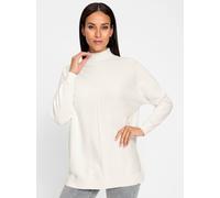 Strickpullover HEINE "Pullover", Damen, Gr. 34, beige (ecru), 100% Baumwolle, unifarben, Pullover Strickpullover (68180631-34) ecru