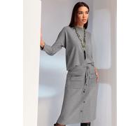 Strickpullover HEINE "Pullover", Damen, Gr. 34, grau (grau, meliert), 50% Viskose, 28% Polyester, 22% Polyamid, unifarben, Pullover Strickpullover (90437567-34) grau, meliert