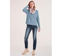 Strickpullover HEINE "Pullover", Damen, Gr. 36/38, blau (bleu), 45% Viskose, 30% Polyamid, 25% Polyester, unifarben, Pullover Strickpullover (34326130-36) bleu