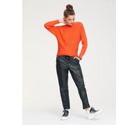 Strickpullover HEINE "Pullover", Damen, Gr. 36/38, orange (blutorange), 70% Viskose, 30% Polyamid, unifarben, Pullover Strickpullover (52934912-36) blutorange