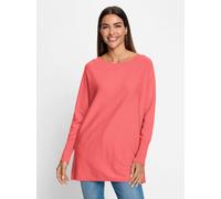 Strickpullover HEINE "Pullover", Damen, Gr. 36/38, orange (koralle), 42% Viskose, 30% Lyocell, 28% Polyester, unifarben, Pullover Strickpullover (79946534-36) koralle