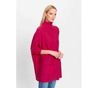 Strickpullover HEINE "Pullover", Damen, Gr. 36/38, pink, 50% Viskose, 28% Polyester, 22% Polyamid, unifarben, Pullover Strickpullover (45842153-36) pink