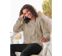 Strickpullover HEINE "Pullover", Damen, Gr. 36, beige (sesam), 100% Baumwolle, gemustert, mehrfarbig, Pullover Strickpullover (13854809-36) sesam