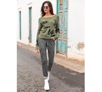 Strickpullover HEINE "Pullover", Damen, Gr. 36, grün (khaki), 50% Viskose, 28% Polyester, 22% Polyamid, gemustert, unifarben, Pullover Strickpullover (47347661-36) khaki