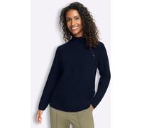 Strickpullover HEINE "Pullover", Damen, Gr. 38, blau (marine), 50% Viskose, 28% Polyester, 22% Polyamid, unifarben, Pullover Strickpullover (52567613-38) marine