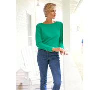 Strickpullover HEINE "Pullover", Damen, Gr. 38, grün, 100% Baumwolle, unifarben, Pullover Strickpullover (65256335-38) grün