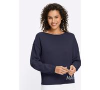 Strickpullover HEINE "Pullover", Damen, Gr. 38, marine, 100% Baumwolle, gemustert, mehrfarbig, Pullover Strickpullover (20759203-38) marine