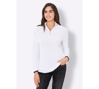 Strickpullover HEINE "Pullover", Damen, Gr. 38, weiß, 100% Baumwolle, gemustert, mehrfarbig, Pullover Strickpullover (47751339-38) weiß