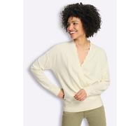 Strickpullover HEINE "Pullover", Damen, Gr. 40, beige (champagner), 50% Viskose, 28% Polyester, 22% Polyamid, unifarben, Pullover Strickpullover (91421109-40) champagner