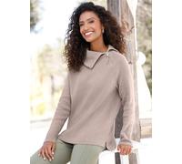 Strickpullover HEINE "Pullover", Damen, Gr. 40, beige (sesam), 100% Baumwolle, unifarben, Pullover Strickpullover (34860438-40) sesam