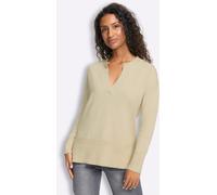 Strickpullover HEINE "Pullover", Damen, Gr. 40, sand, 50% Viskose, 28% Polyester, 22% Polyamid, unifarben, Pullover Strickpullover (62278569-40) sand