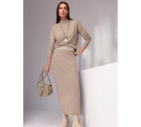 Strickpullover HEINE "Pullover", Damen, Gr. 42, beige (sesam), 50% Viskose, 28% Polyester, 22% Polyamid, unifarben, Pullover Strickpullover (79392965-42) sesam