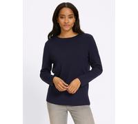 Strickpullover HEINE "Pullover", Damen, Gr. 42, blau (marine), 50% Viskose, 25% Polyester, 25% Polyamid, unifarben, Pullover Strickpullover (78567210-42) marine