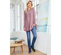 Strickpullover HEINE "Pullover", Damen, Gr. 42, lila (mauve), 70% Viskose, 30% Polyamid, unifarben, Pullover Strickpullover (58781153-42) mauve