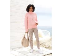 Strickpullover HEINE "Pullover", Damen, Gr. 42, rosa (altrosa), 46% Polyester, 25% Viskose, 16% Polyamid, 13% Wolle, unifarben, Pullover Strickpullover (92876262-42) altrosa