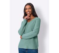 Strickpullover HEINE "Pullover", Damen, Gr. 46, grün (salbei), 50% Baumwolle, 50% Polyacryl, unifarben, Pullover Strickpullover (88492200-46) salbei