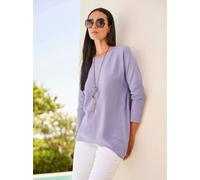 Strickpullover HEINE "Pullover", Damen, Gr. 46, lila (flieder), 70% Viskose, 30% Polyamid, unifarben, Pullover Strickpullover (84723352-46) flieder