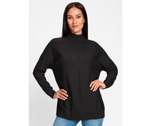 Strickpullover HEINE "Pullover", Damen, Gr. 46, schwarz, 100% Baumwolle, unifarben, Pullover Strickpullover (16026867-46) schwarz