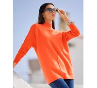 Strickpullover HEINE "Pullover", Damen, Gr. 48, orange, 100% Baumwolle, unifarben, Pullover Strickpullover (29907311-48) orange