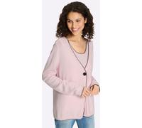 Strickpullover HEINE "Twinset", Damen, Gr. 50, rosa (hellrosé, meliert), 50% Viskose, 28% Polyester, 22% Polyamid, meliert, unifarben, Pullover Strickpullover (38711537-50) hellrosé, meliert