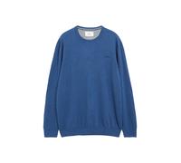 Strickpullover, Herren, Gr. 3XL, blau (mid blau), Strick, Obermaterial: 100% Baumwolle, S.OLIVER MEN BIG SIZES, bestickt, unifarben, normal hüftbedeckend, Rundhals, Flachstrickbündchen, Pullover Stric