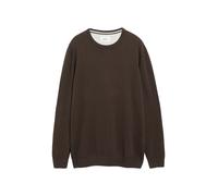 Strickpullover, Herren, Gr. XXL, braun, Strick, Obermaterial: 100% Baumwolle, S.OLIVER MEN BIG SIZES, bestickt, unifarben, normal hüftbedeckend, Rundhals, Flachstrickbündchen, Pullover Strickpullover,