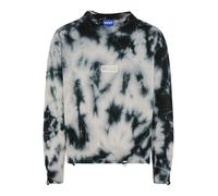 Strickpullover HUGO BLUE, Herren, Gr. L, schwarz001, Strick, Obermaterial: 100% Baumwolle, unifarben, oversize normal, Rundhals, Rippbündchen, Pullover Strickpullover, Batik-Effekt, Oversized Fit, ged