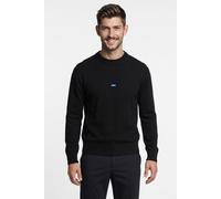 Strickpullover HUGO, Herren, Gr. XL, schwarz (schwarz001), Strick, Obermaterial: 100% Baumwolle, relaxed fit normal, Rundhals, Bündchen, Pullover Strickpullover, Relaxed Fit, Rundhalsausschnitt, softe