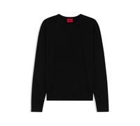 Strickpullover HUGO "San Cody", Herren, Gr. XL, schwarz (schwarz001), Strick, Obermaterial: 72% Viskose, 28% Polyester, unifarben, regular fit normal, Rundhals, Bündchen, Pullover Strickpullover, Rund