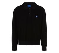 Strickpullover HUGO "San Patty", Herren, Gr. XL, schwarz (schwarz001), Strick, Obermaterial: 100% Baumwolle, unifarben, regular fit normal, Rundhals, Bündchen, Pullover Strickpullover, Polokragen, Kno