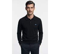 Strickpullover HUGO "San Patty", Herren, Gr. XXL, schwarz (schwarz001), Strick, Obermaterial: 100% Baumwolle, unifarben, regular fit normal, Rundhals, Bündchen, Pullover Strickpullover, Polokragen, Kn