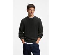 Strickpullover HUGO "Sondye", Herren, Gr. XXL, schwarz001, Strick, Obermaterial: 100% Baumwolle, unifarben, relaxed fit normal, Rundhals, Bündchen, Pullover Strickpullover, Strukturierter Rippenstrick