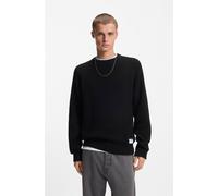 Strickpullover HUGO "Sonnee", Herren, Gr. XL, schwarz (schwarz001), Strick, Obermaterial: 100% Baumwolle, unifarben, relaxed fit normal, Rundhals, Rippstrickbündchen, Pullover Strickpullover (35869544