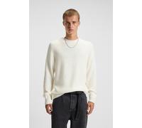 Strickpullover HUGO "Sonnee", Herren, Gr. XL, weiß (open weiß121), Strick, Obermaterial: 100% Baumwolle, unifarben, relaxed fit normal, Rundhals, Rippstrickbündchen, Pullover Strickpullover (42347108-