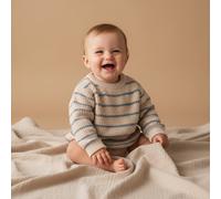 Strickpullover Ice Blue Stripe | Little Dutch - 92