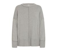 Strickpullover ICHI "Langarm IHBALLIA", Damen, Gr. M, grau (grau melange), Obermaterial: 50% Viskose CV. 28% Polyester PES. 22% Nylon NY., Pullover Strickpullover (84208358-M) grau melange