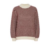 Strickpullover ICHI "Strickpullover IHKAMARA", Damen, Gr. L, rot (port royale), Obermaterial: 52% Polyacryl PAN. 30% Polyester PES. 15% Alpaka WP. 3% Elasthan EL., Pullover Strickpullover (98407713-L)