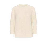 Strickpullover ICHI "Strickpullover IHKAMARA", Damen, Gr. S, weiß (cloud dancer), Obermaterial: 52% Polyacryl PAN. 30% Polyester PES. 15% Alpaka WP. 3% Elasthan EL., Pullover Strickpullover (46685501-