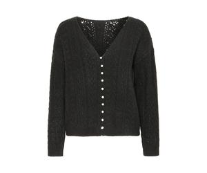 Strickpullover ICHI "Strickpullover IHLIYANNA", Damen, Gr. M, schwarz, Obermaterial: 37% Nylon NY. 30% Polyester PES. 27% Polyacryl PAN. 6% Elasthan EL., Pullover Strickpullover (42474065-M) schwarz