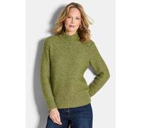 Strickpullover in Bouclé Optik grün 50