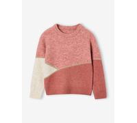 Strickpullover in Colorblock Mädchen pudrig rosa Gr. 92/98 von Vertbaudet