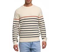 Strickpullover INDICODE "INMars", Herren, Gr. S, vanilla, Strick, Obermaterial: 100% Baumwolle, gestreift, regular fit normal, Rundhals, Bündchen, Pullover Strickpullover (39880030-S) vanilla