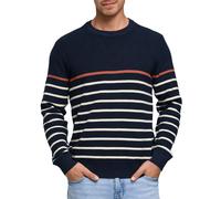 Strickpullover INDICODE "INMars", Herren, Gr. XL, sky captain, Strick, Obermaterial: 100% Baumwolle, gestreift, regular fit normal, Rundhals, Bündchen, Pullover Strickpullover (26899000-XL) sky captai