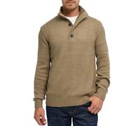 Strickpullover INDICODE "INVestdale ½ placket", Herren, Gr. L, beige (beige mix), Strick, Obermaterial: 73% Polyacryl, 24% Polyester, 3% Elasthan, unifarben, regular fit normal, Rundhals, Bündchen, Pu