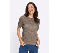 Strickpullover INSPIRATIONEN "Baumwoll-Pullover", Damen, Gr. 42, taupe, schoko, gemustert, 100% Baumwolle, gemustert, mehrfarbig, Pullover Strickpullover (47771550-42) taupe, schoko, gemustert