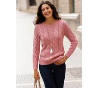 Strickpullover INSPIRATIONEN "Pullover", Damen, Gr. 36, rot (rosenholz), 50% Baumwolle, 50% Polyacryl, unifarben, Pullover Strickpullover (52615419-36) rosenholz