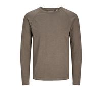 Strickpullover JACK & JONES "JJBREEZE KNIT CREW NECK", Herren, Gr. XL, falcon, Strick, Obermaterial: 100% Baumwolle, unifarben, regular fit, Rundhals, Pullover Strickpullover (74509101-XL) falcon