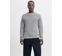 Strickpullover JACK & JONES "JJEDOVER KNIT CREW NECK SN", Herren, Gr. XS, grau (light grau melange), Strick, Obermaterial: 42% Baumwolle, 40% Polyacryl, 18% Polyester, meliert, regular fit hüftlang, R
