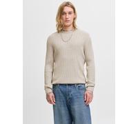 Jack & Jones Strickpullover JJEEMIL Knit Cable Crew Neck Noos Herren Oatmeal Melange Gr. M